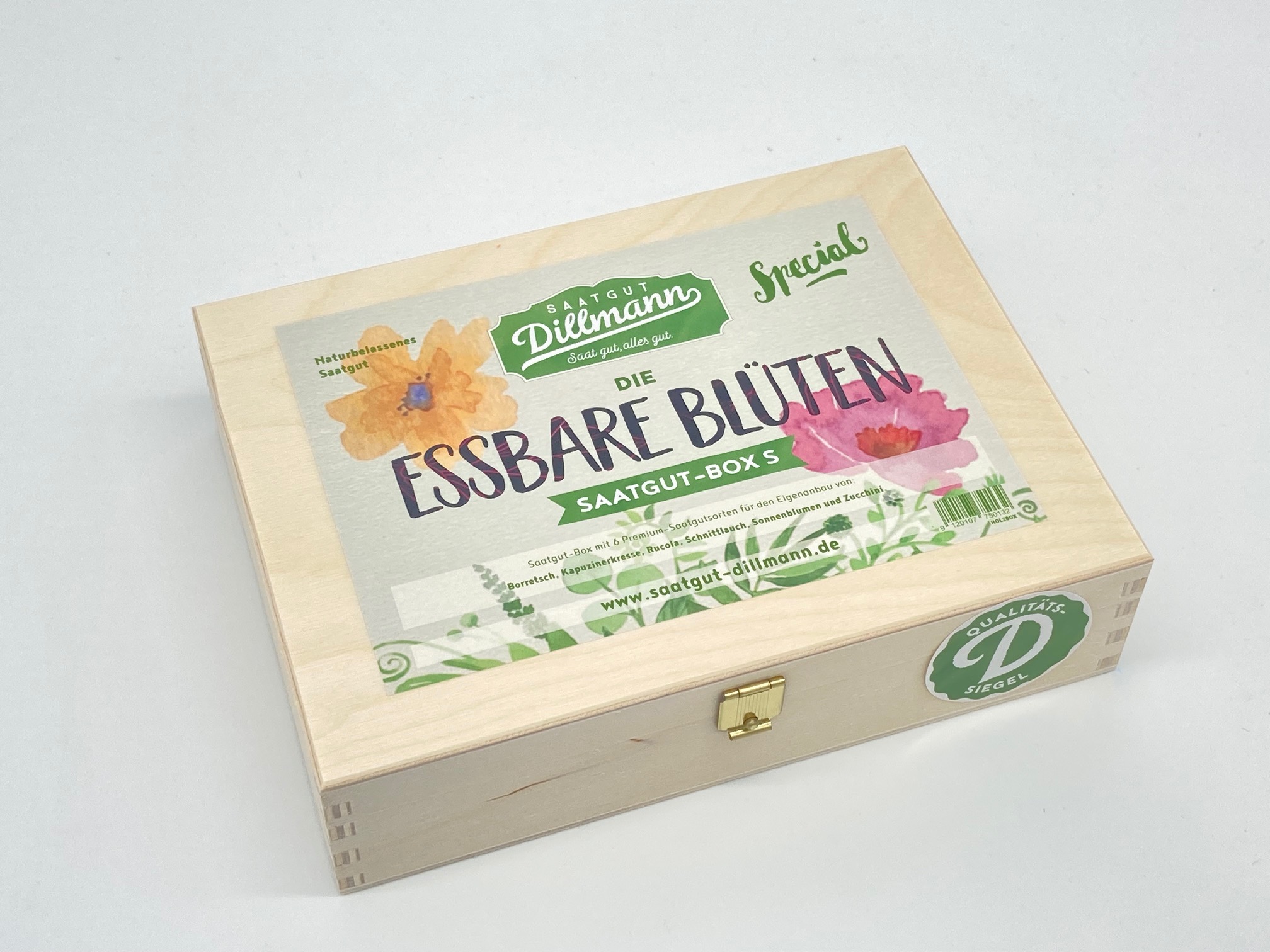 Essbare Blüten Saatgut-Box S (Holzbox)