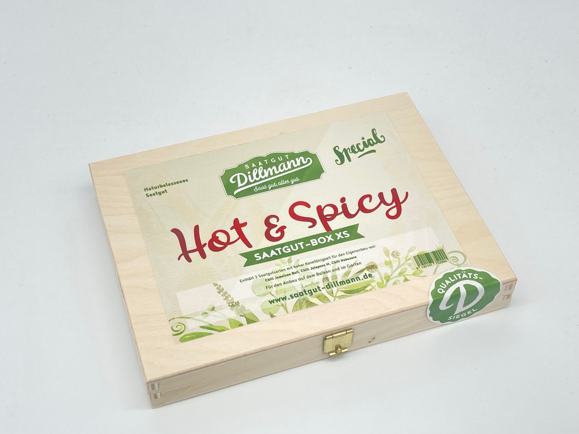 Hot & Spicy Saatgut-Box XS (Holzbox mit Klappdeckel)