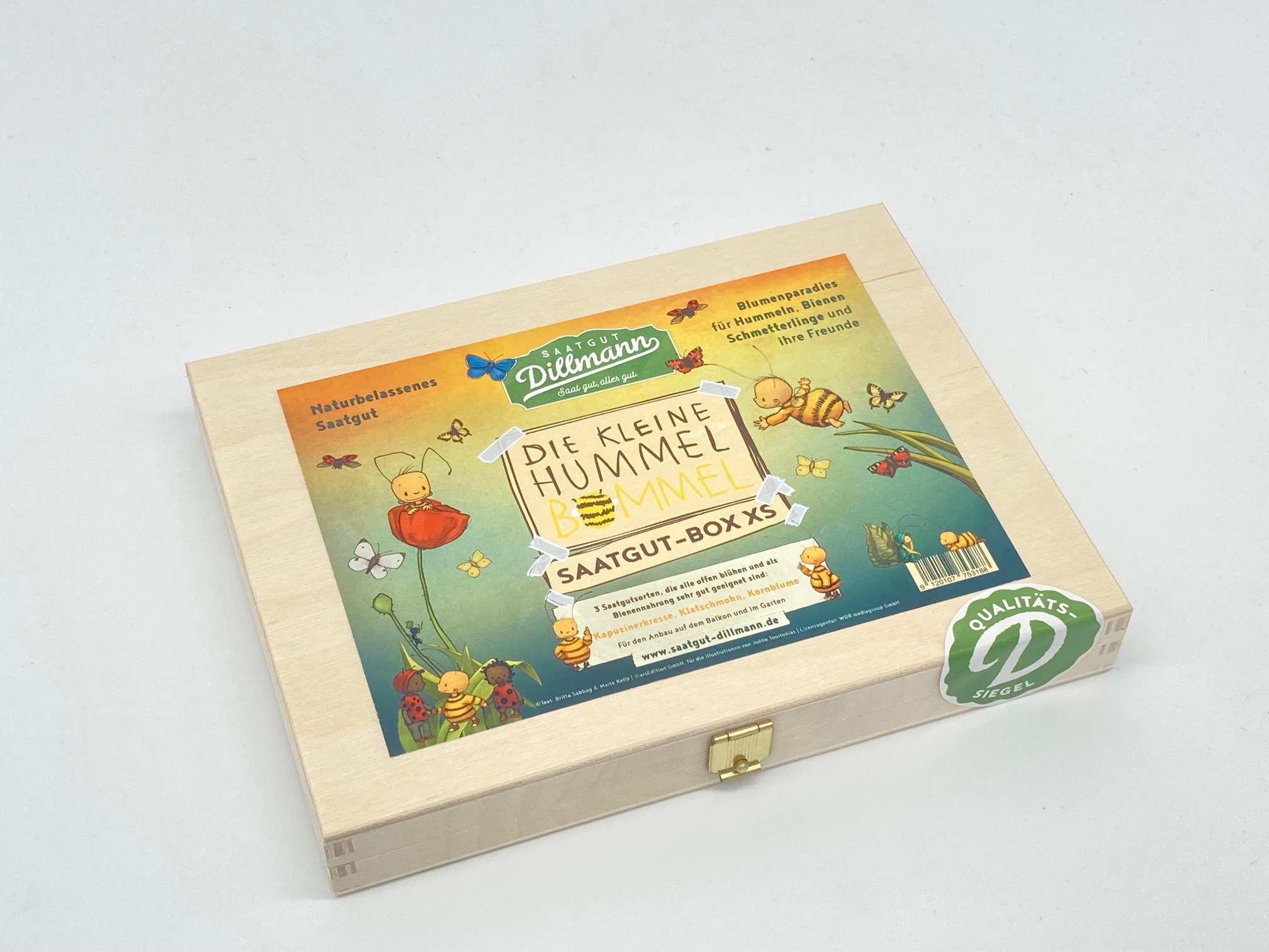 Hummel Bommel Saatgut-Box XS (Holzbox mit Klappdeckel)