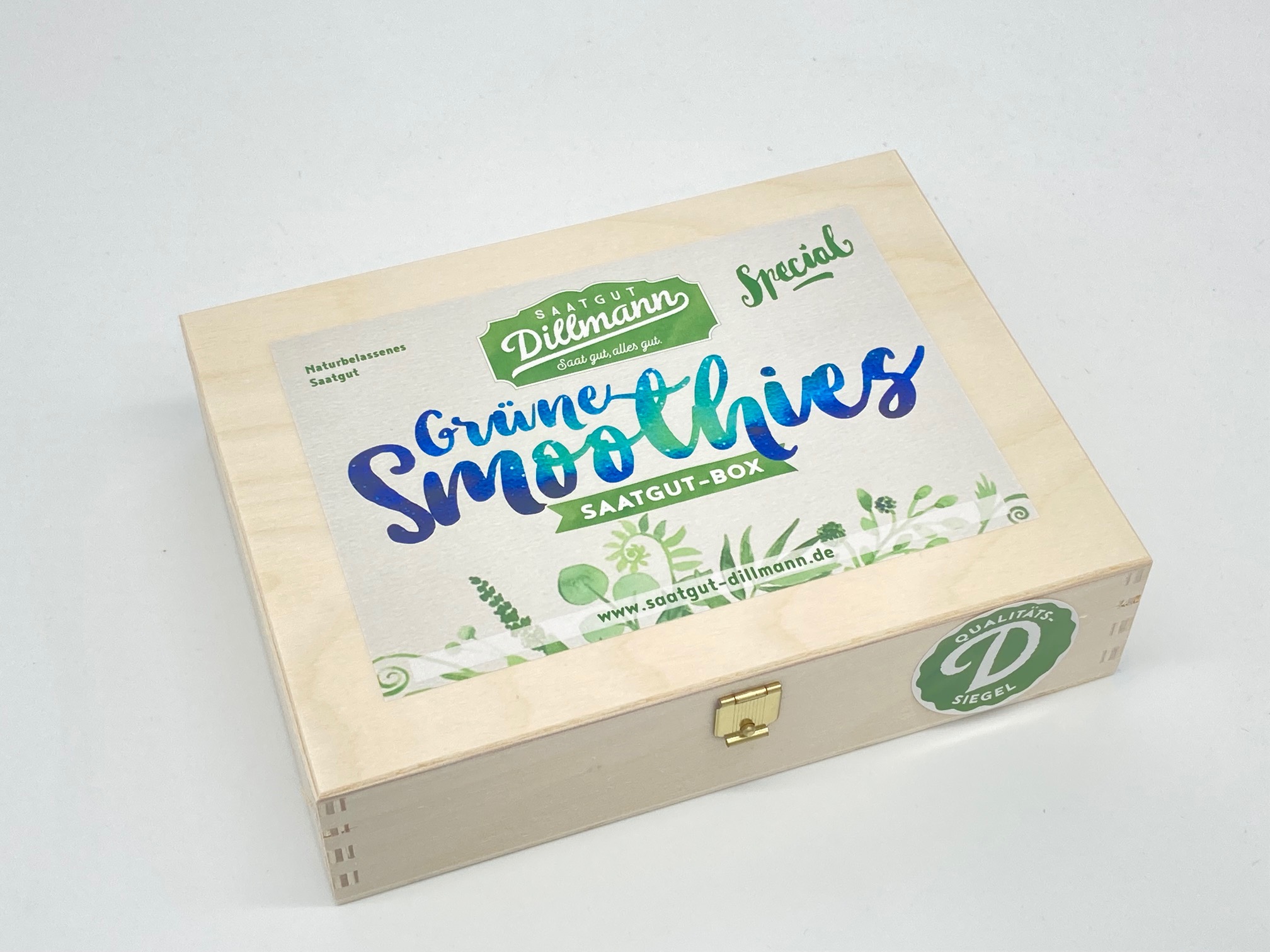 Grüne Smoothies Saatgut-Box S (Holzbox)