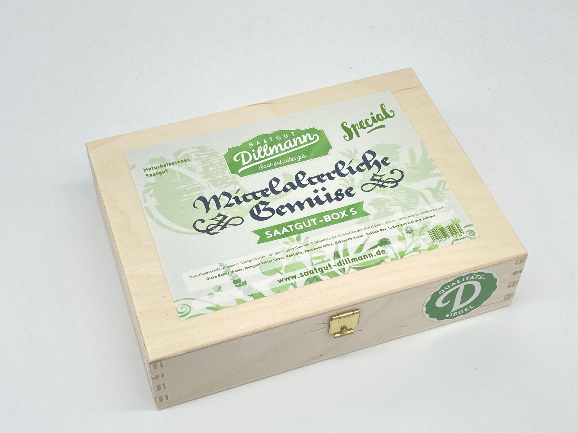 Mittelalterliche Gemüse Saatgut-Box S (Holzbox)